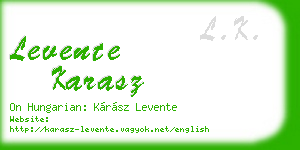 levente karasz business card